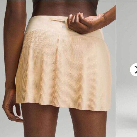 Lululemon Pleat to Street Mid-Rise Skirt Summer Glow light orange pleated 12 - Picture 10 of 14